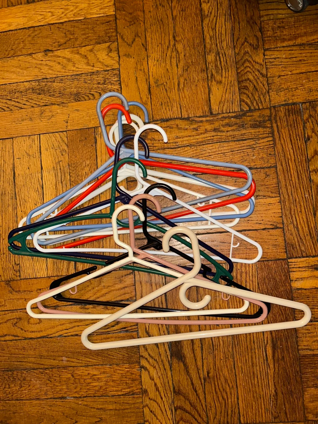 Dozen Plastic Clothes Hangers #freecycle thumbnail