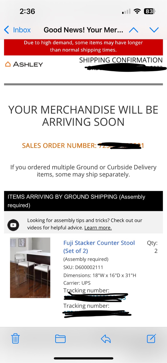 Ashley Fuji Stacker Counter Stool (4 total) - photo 3