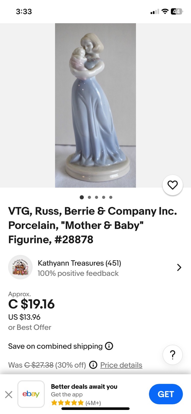 Russ Berrie Mother & Baby Figurine #28878 - photo 2