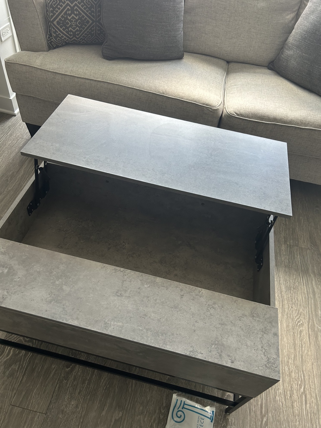 Gray Lift Top Coffee Table - photo 3