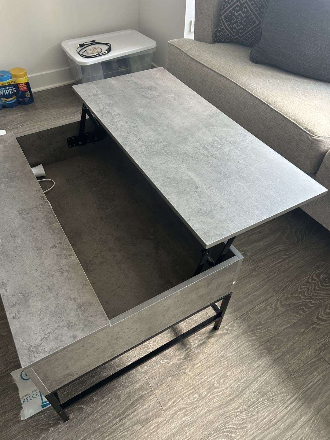 Gray Lift Top Coffee Table - photo 4
