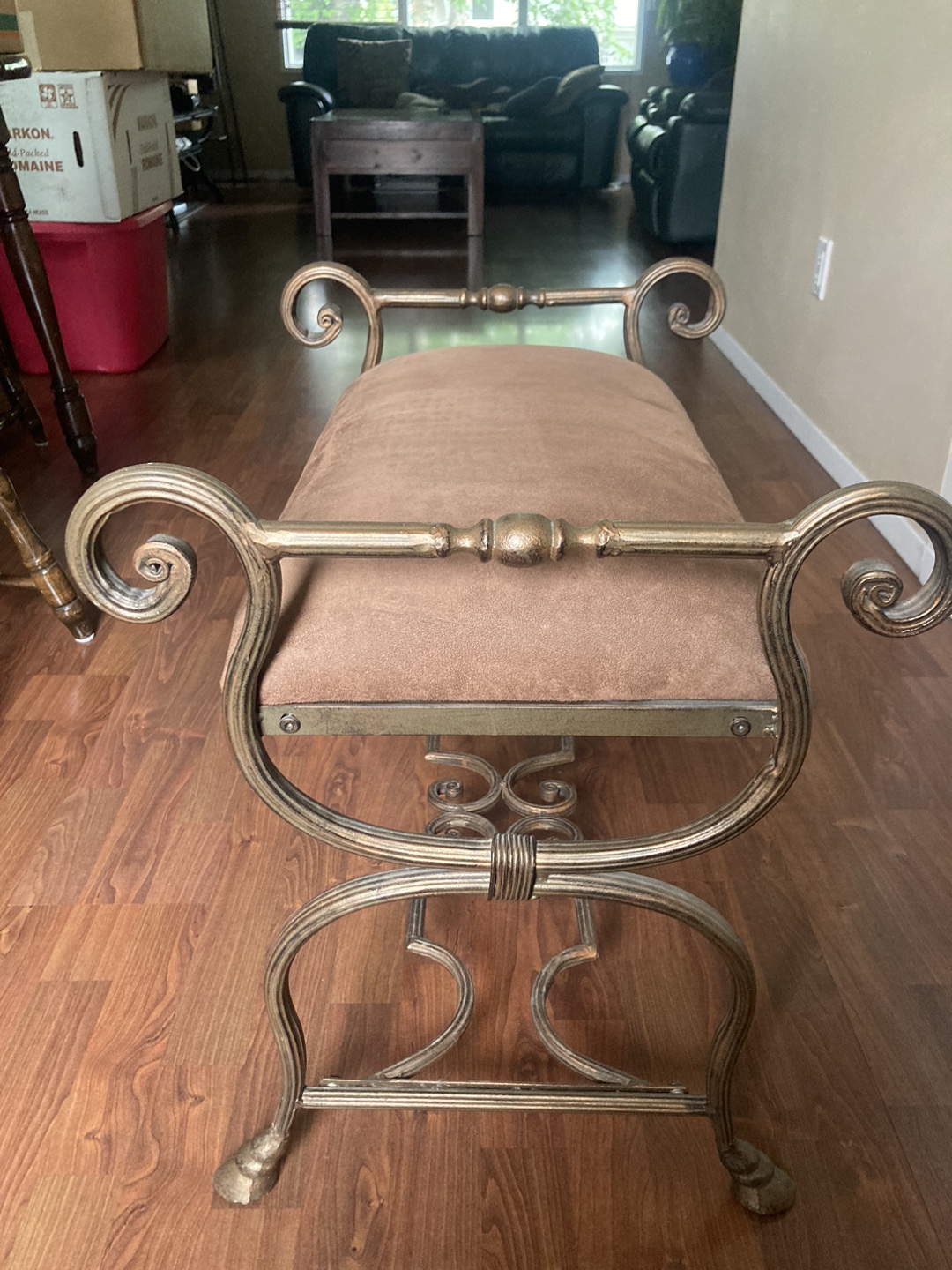Upholstered Bench with Metal Frame - photo 2