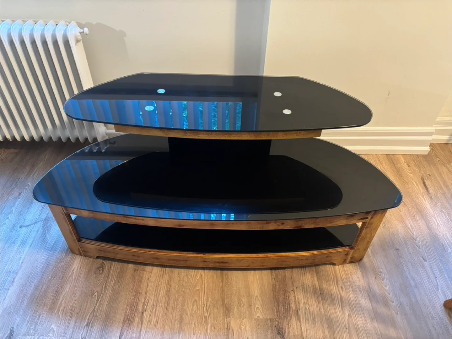 Glass Top Wooden TV Stand thumbnail