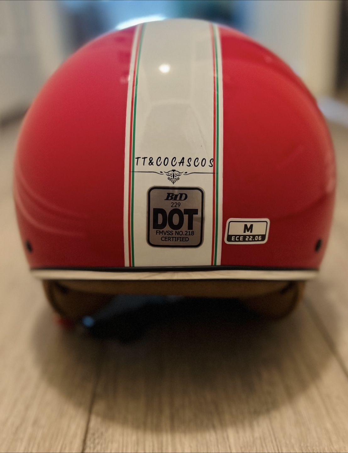 NEW Red Retro Motorcycle Helmet - large - photo 4