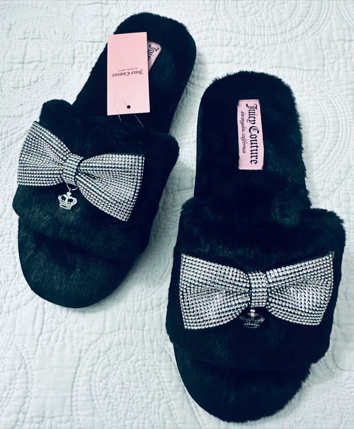 Juicy Couture JC-HASHANTI Black Slippers - Size L thumbnail