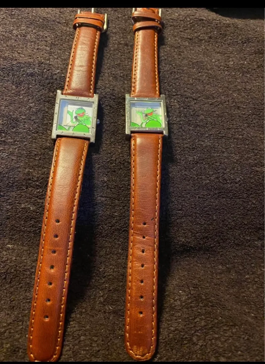 Kermit the Frog Watch - Brown Leather Band thumbnail