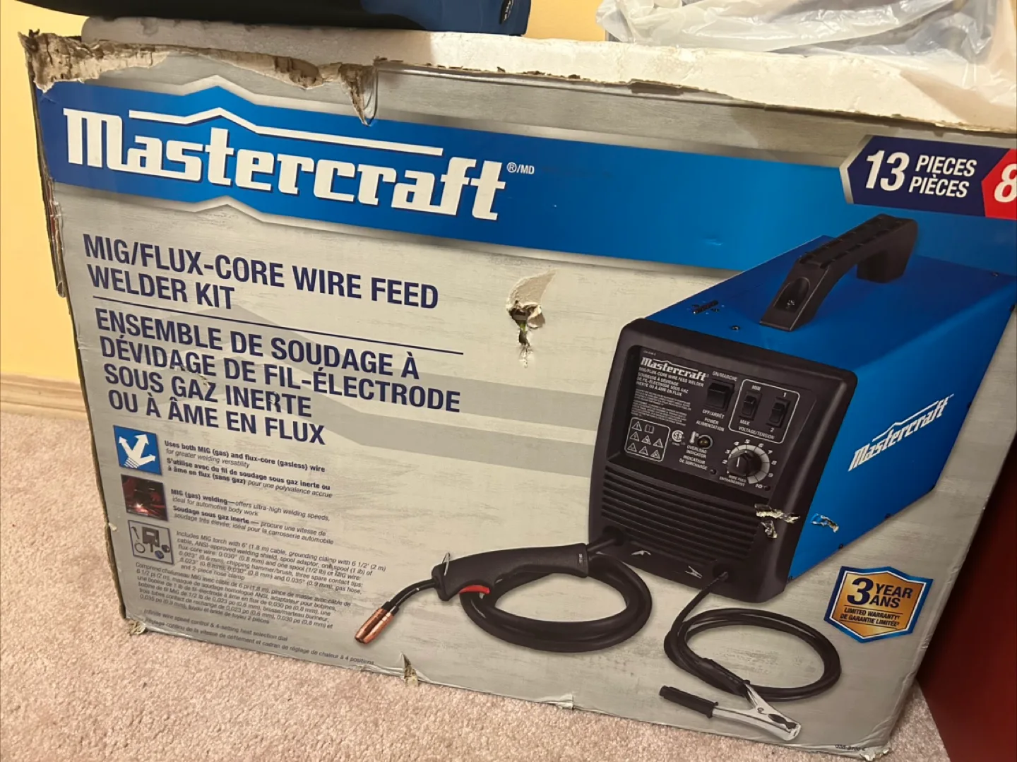 Mastercraft MIG/Flux-Core Wire Feed Welder Kit - New thumbnail