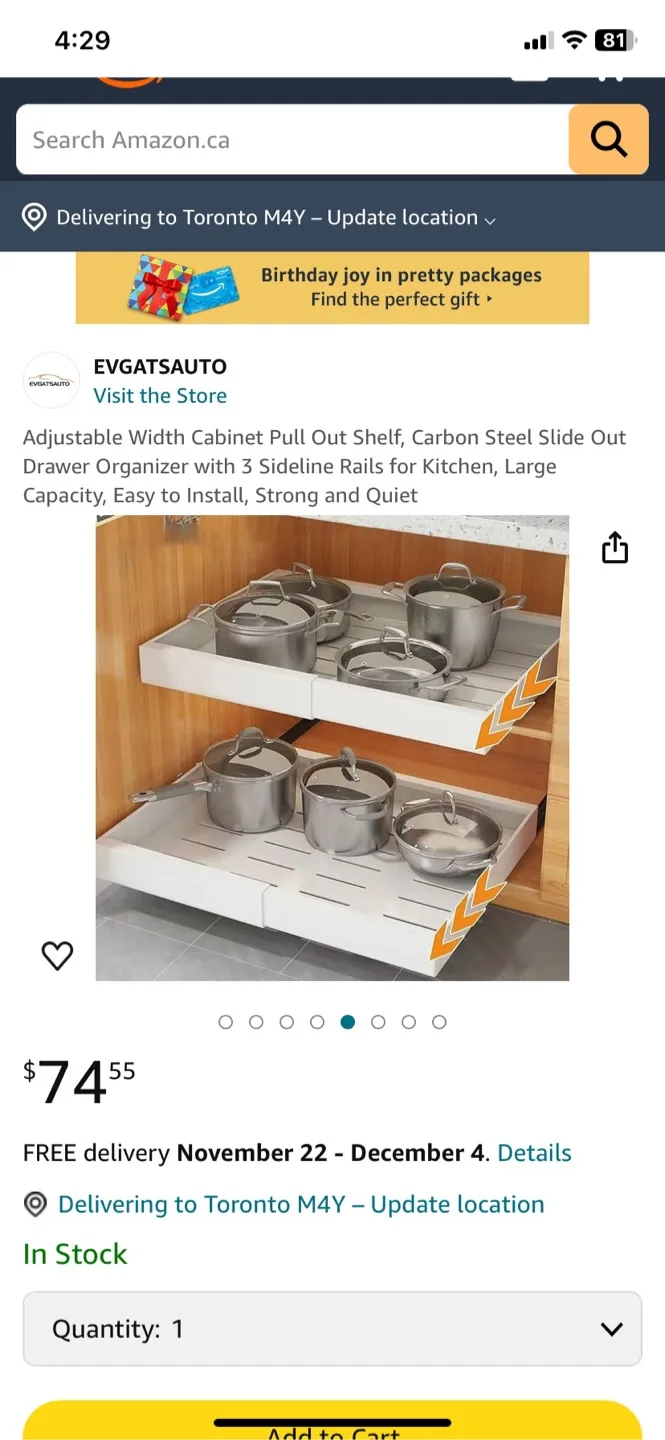 Adjustable Width Cabinet Pull Out Shelf thumbnail