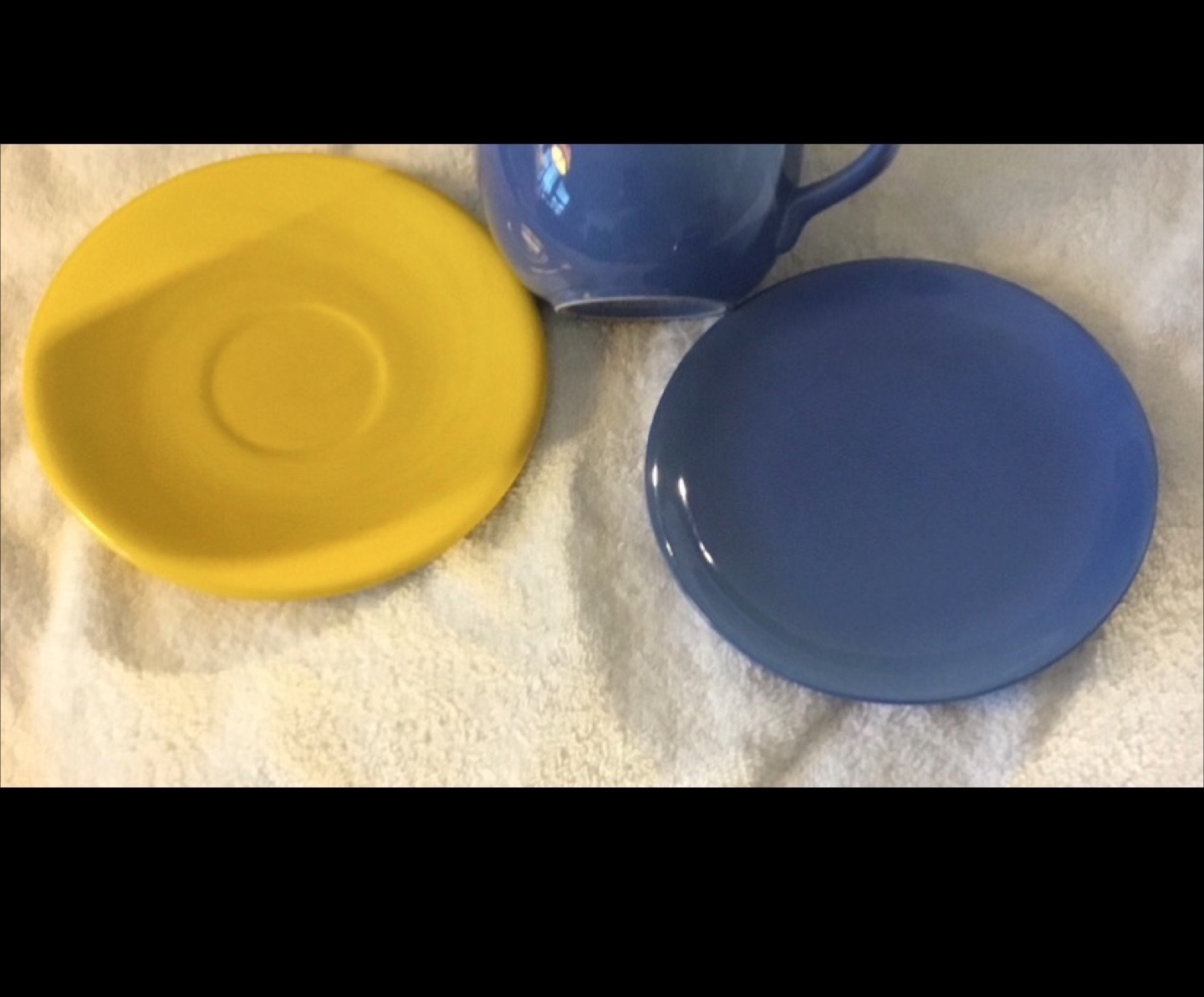 Blue Cup and Saucers (Yellow & Blue)