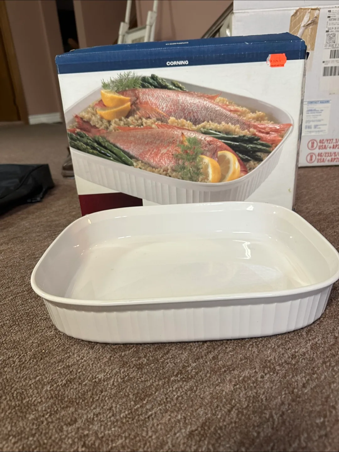 2 Vintage CorningWare French White Baking Dishes thumbnail