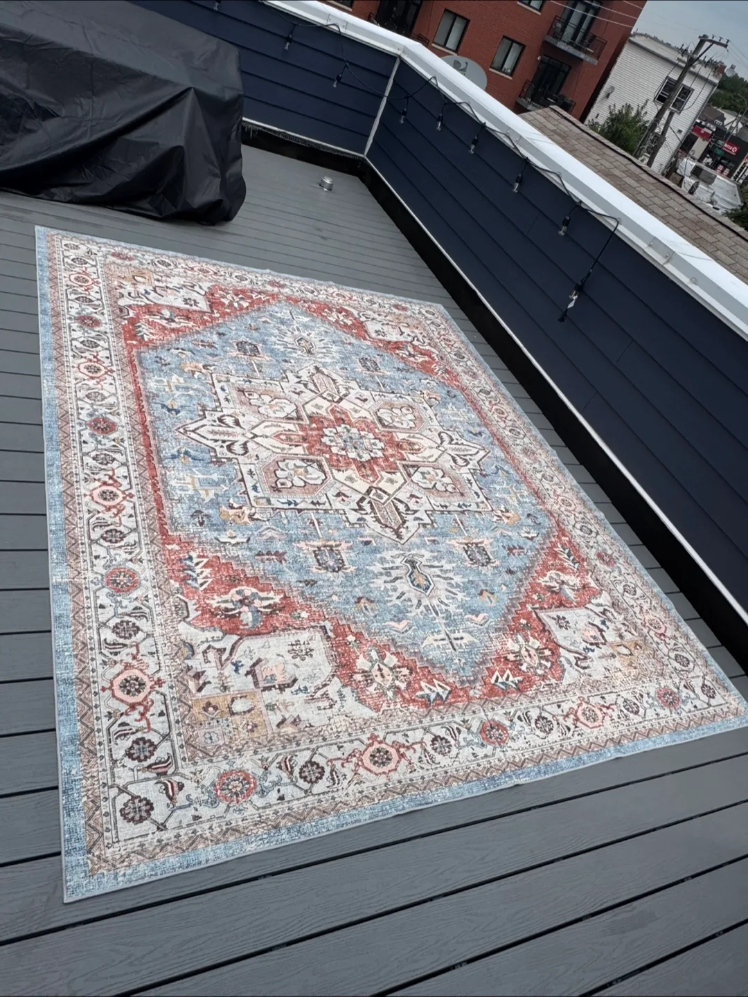 Area Rug, 8x10, Pink/Blue/Biege thumbnail