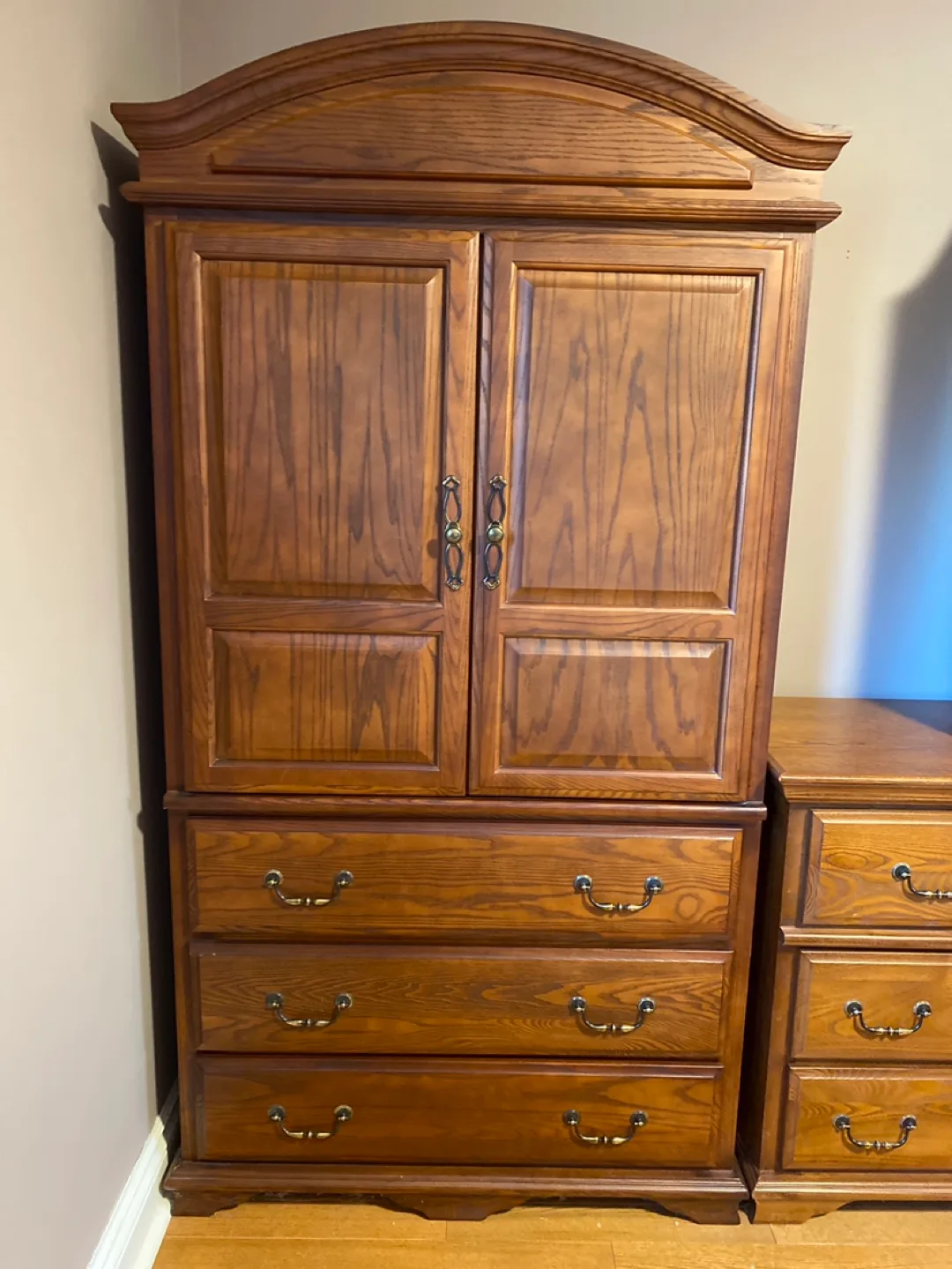 Wooden Armoire & Dresser Set thumbnail