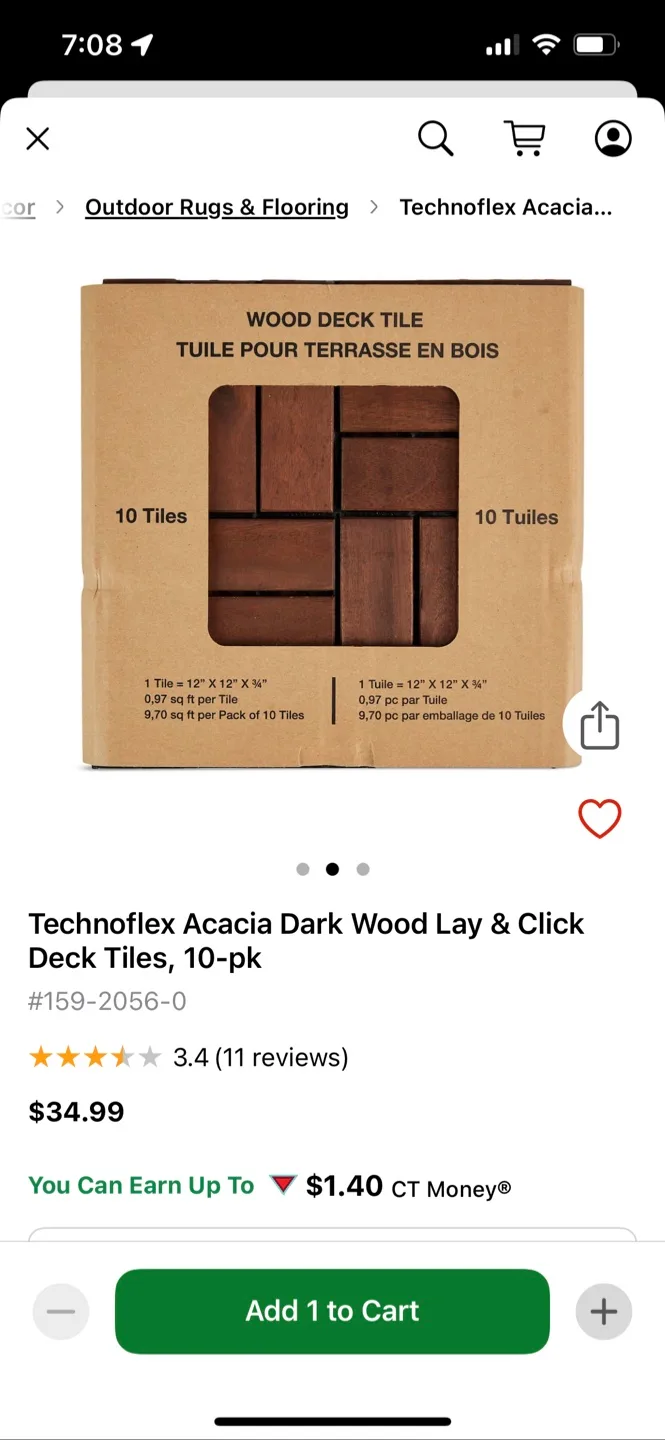 Technoflex Acacia Dark Wood Deck Tiles, 10-pack image indicator(3)