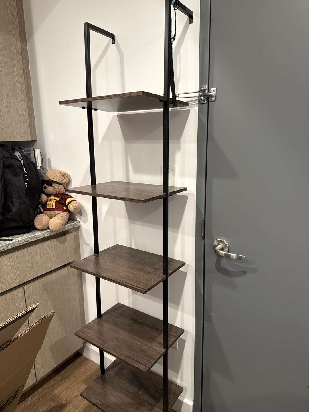 5-Tier Leaning Ladder Shelf, Brown - photo 2