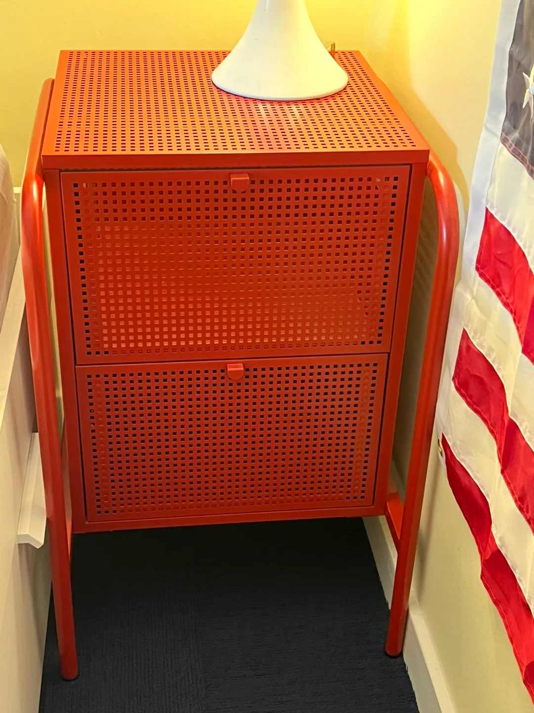 IKEA Red Metal two Drawer unit thumbnail