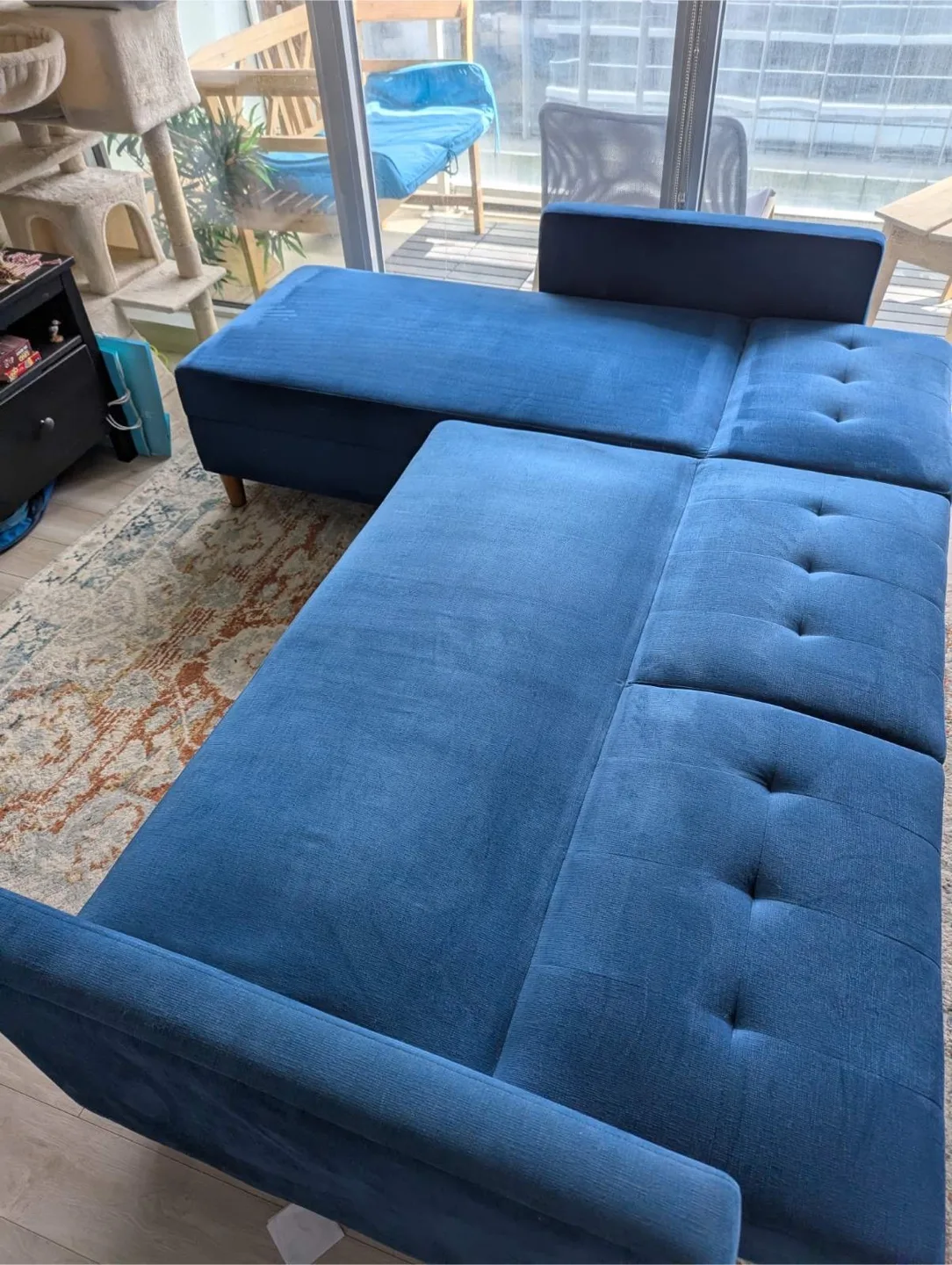 Blue Sectional Sofa with Ottoman image indicator(5)