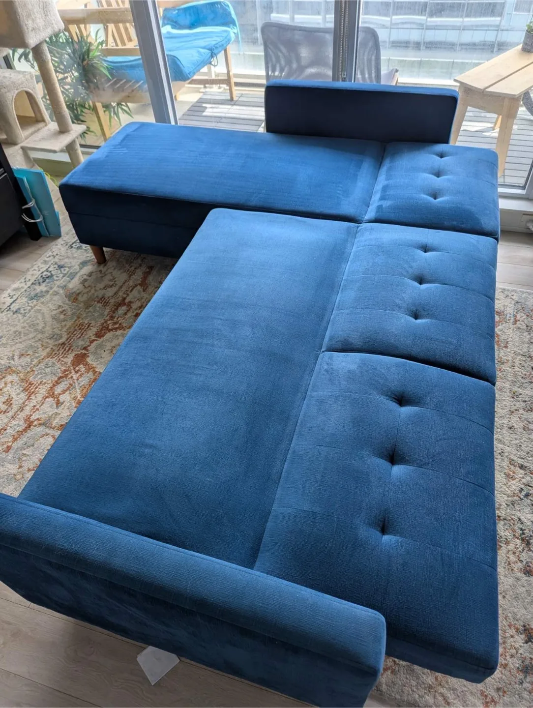 Blue Sectional Sofa with Ottoman image indicator(4)