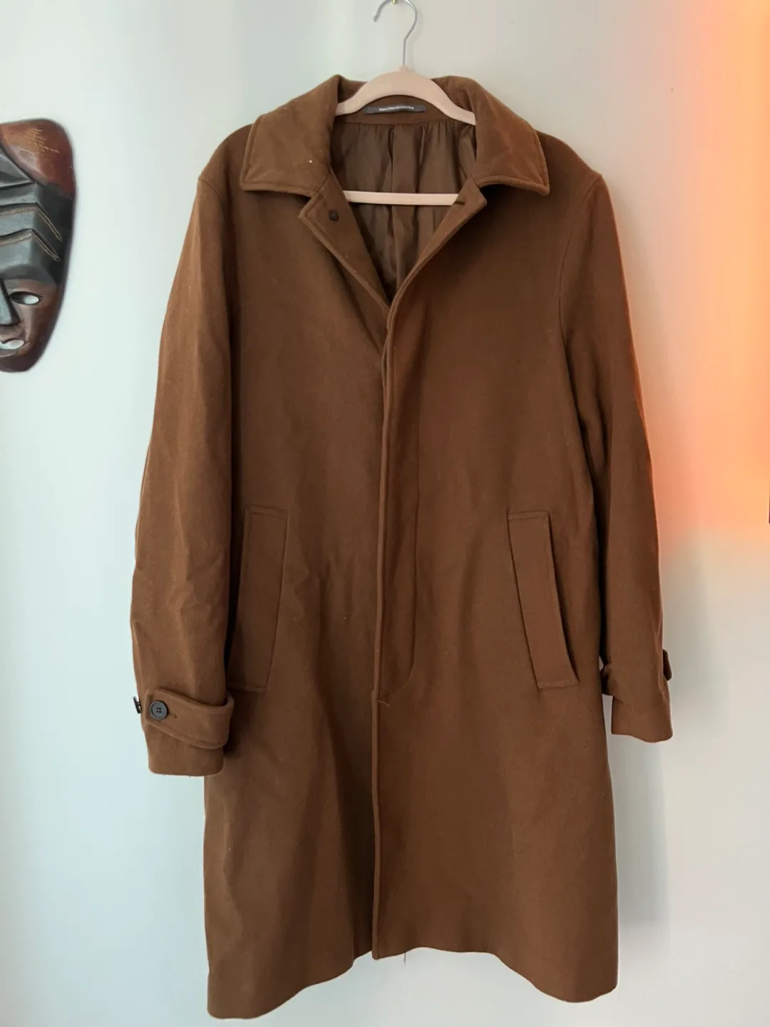 H&M Brown Wool Blend Overcoat thumbnail