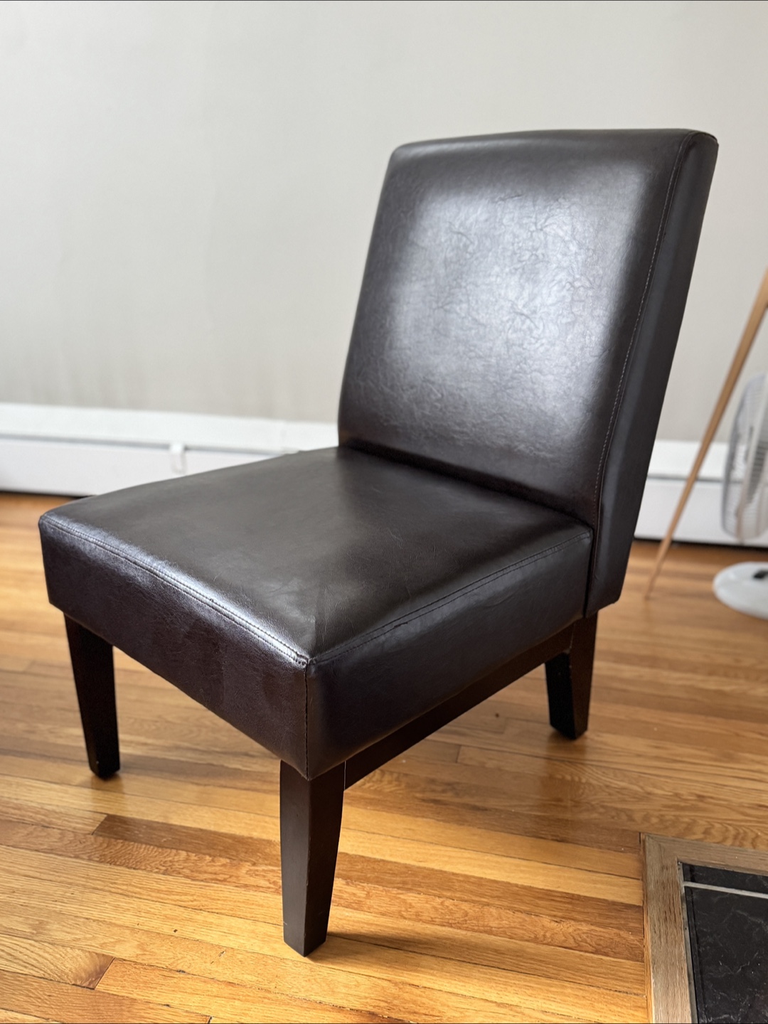 Modern Brown Leather Accent Chair