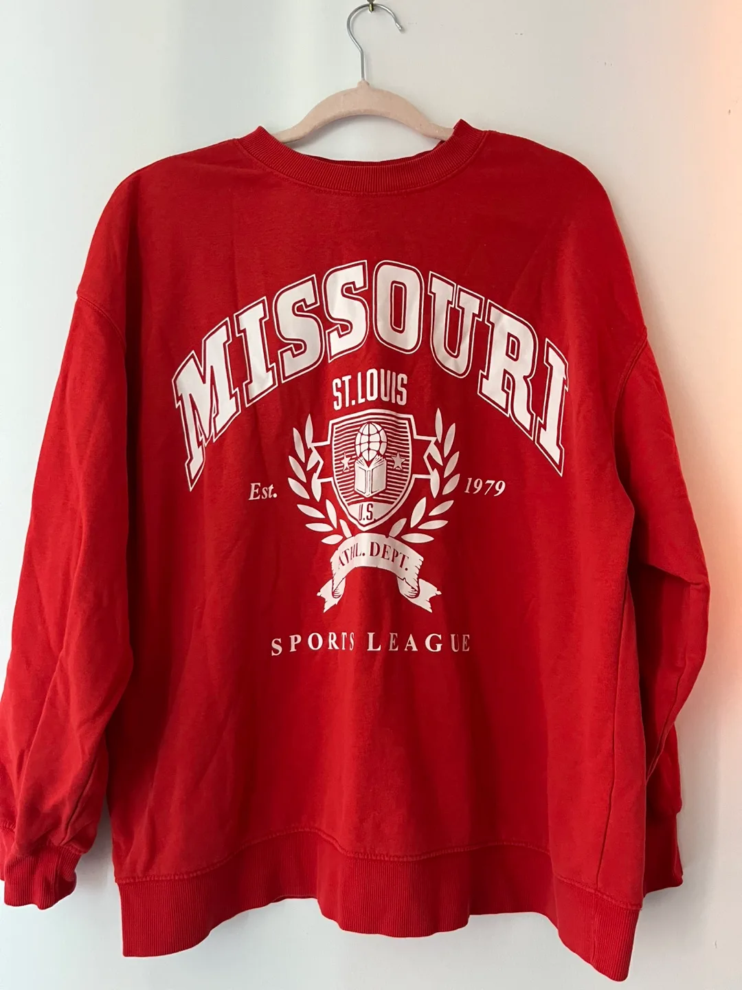 H&M Missouri St. Louis Red Sweatshirt - Size L thumbnail