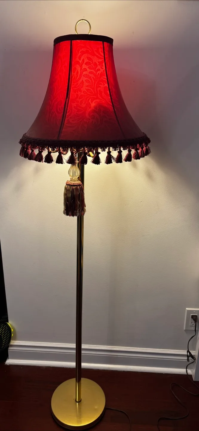 Red & Gold Tassel Floor Lamp thumbnail