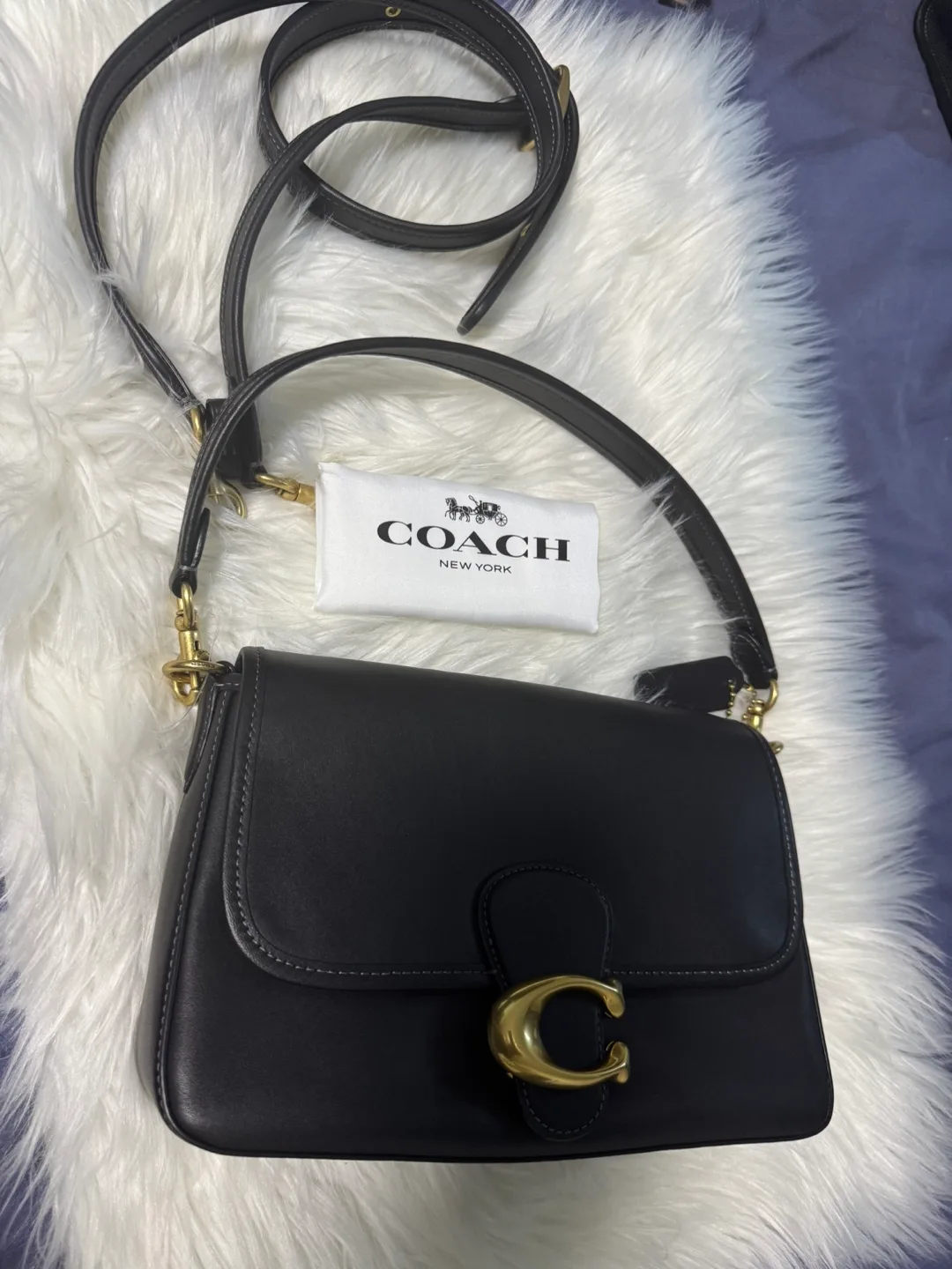 Coach Soft Tabby Shoulder Bag Black Authentic price firm thumbnail