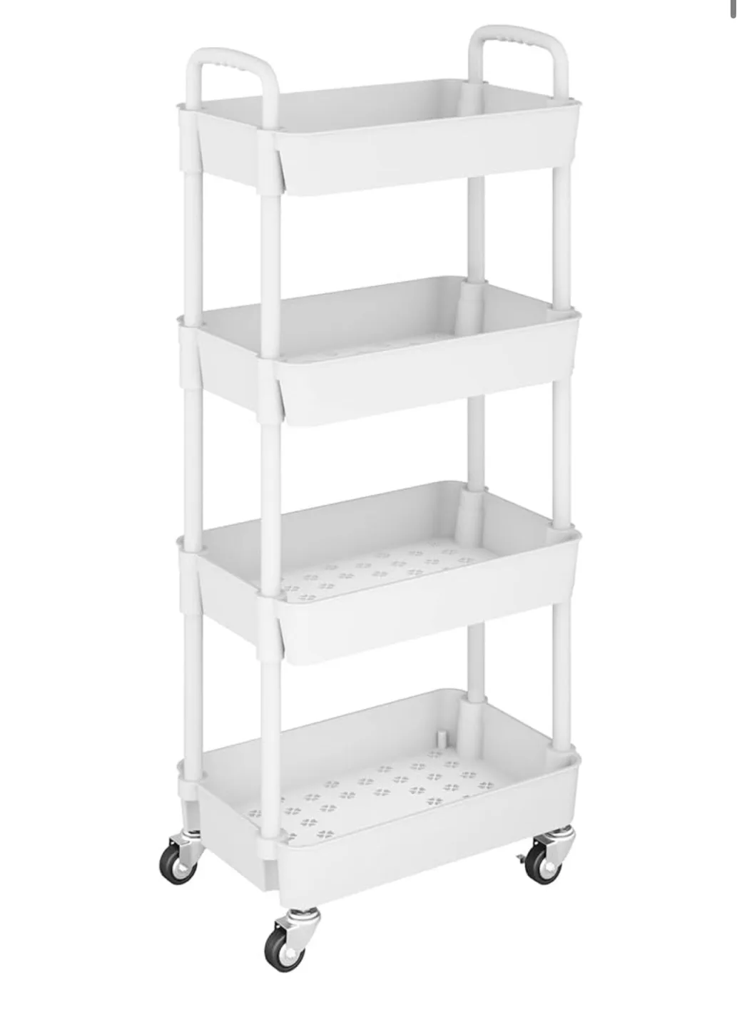 White 4-Tier Rolling Utility Cart thumbnail