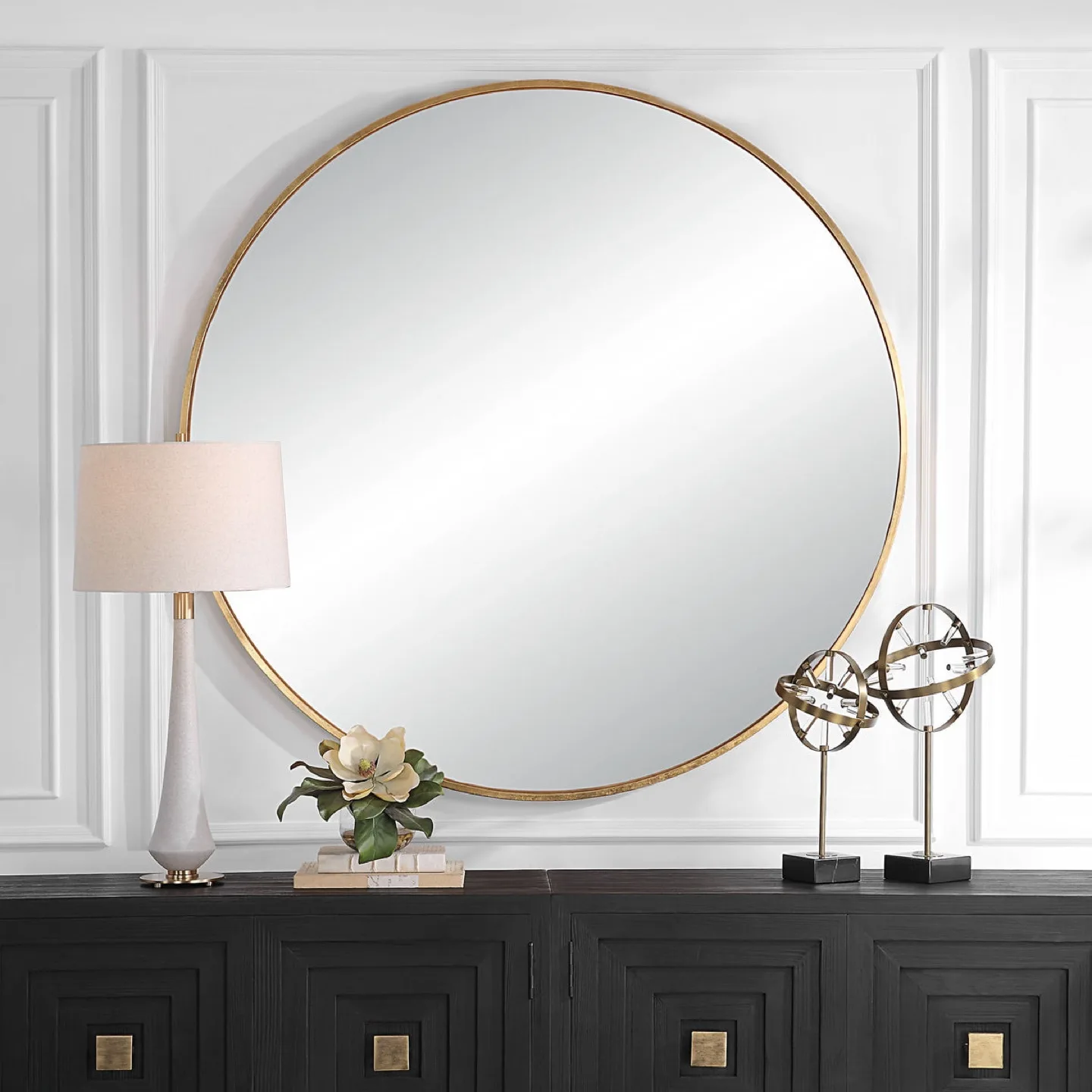 Junius Large Round Mirror - Gold, 60 inch image indicator(3)