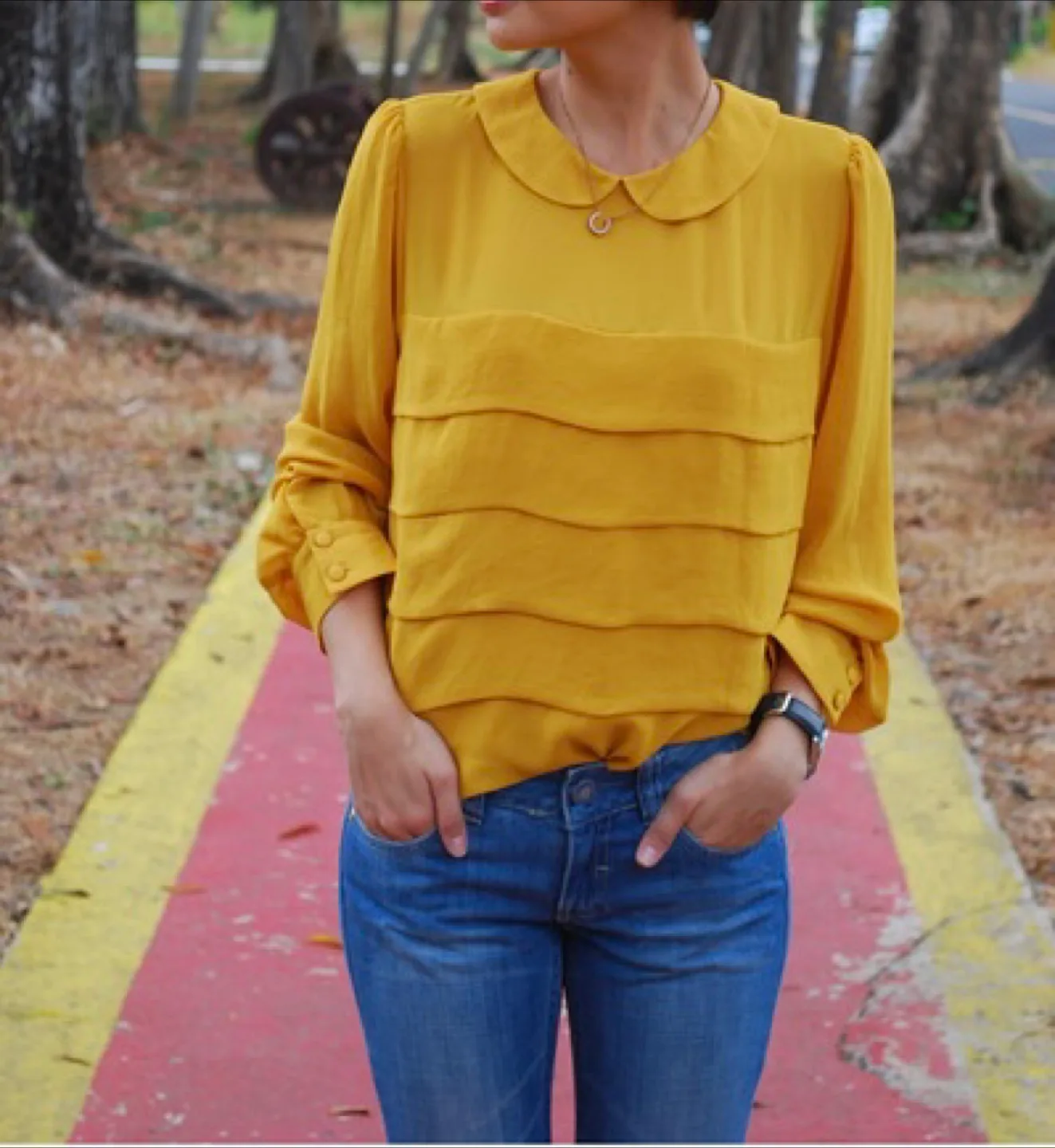 Forever 21 Peter Pan Collar Blouse (S) thumbnail