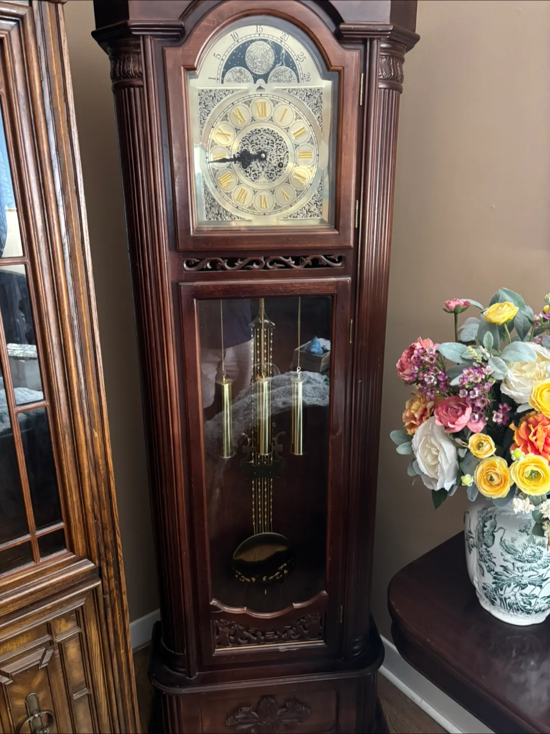 Grandfather Clock - Dark Wood Finish thumbnail