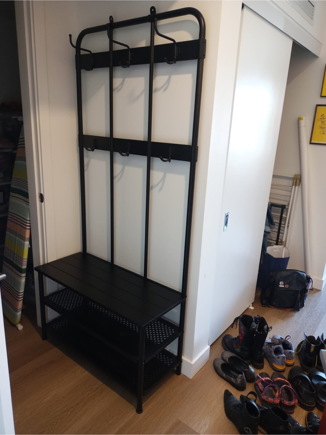 IKEA Nipasen Shoe rack with coat stand - Black - photo 3
