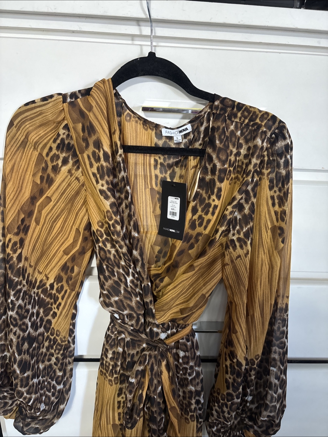 Fashion Nova Nadine Long Sleeve Mini Dress, Size L - photo 4