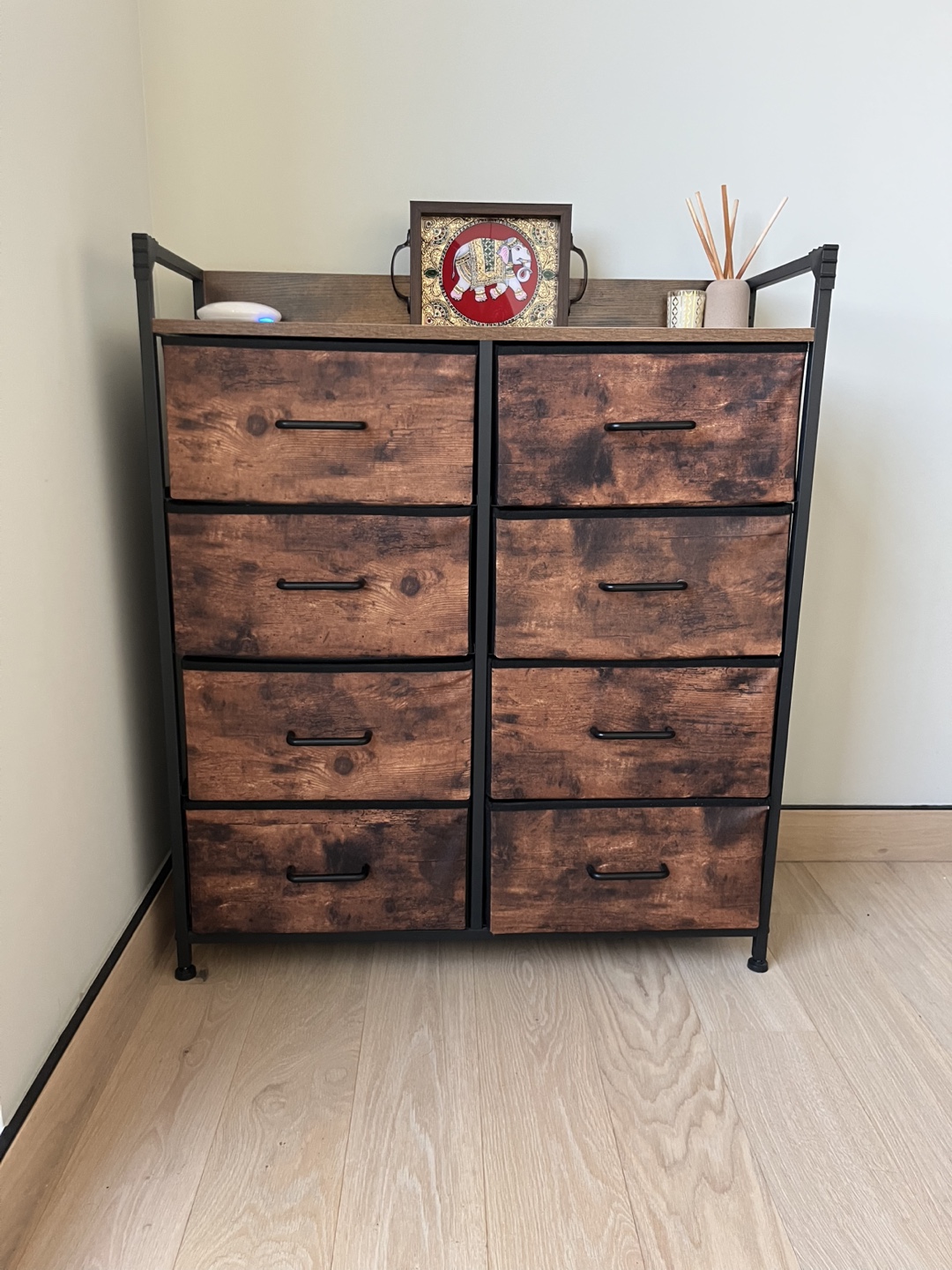 Rustic Wood Grain 8-Drawer Tower Dresser - photo 5