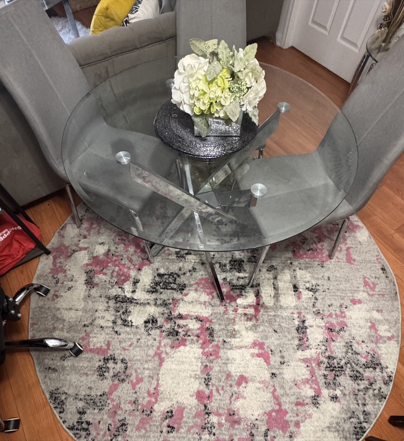 Glass Top Dining Table with 2 Chairs