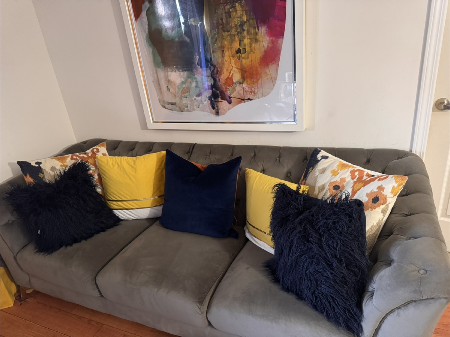 Grey Tufted Chesterfield Sofa