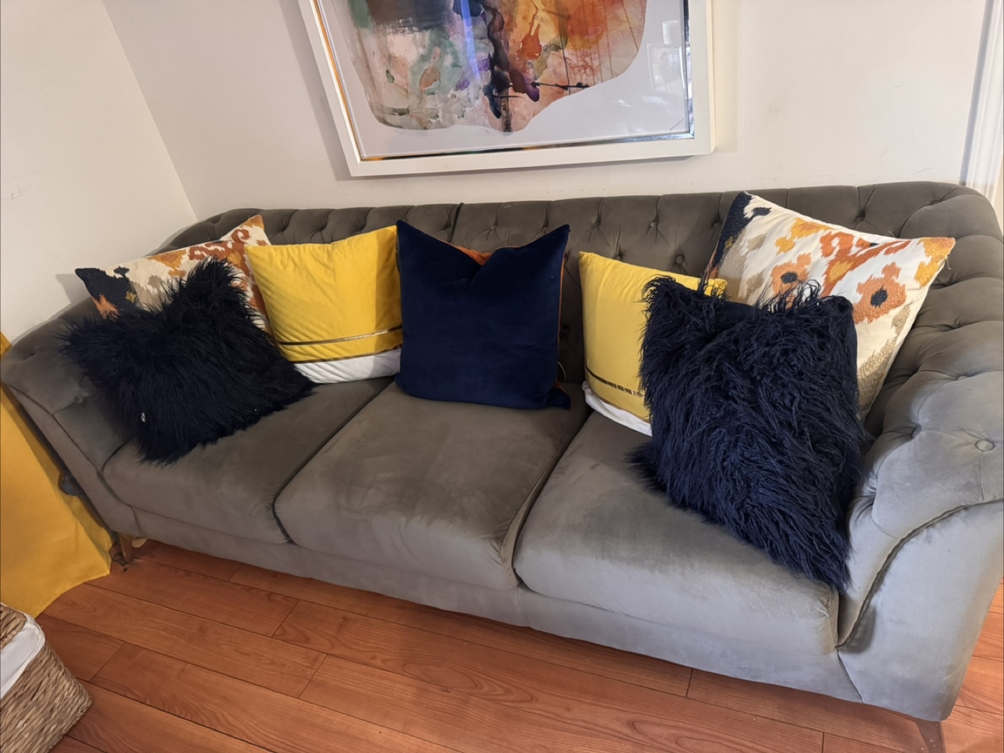 Grey Tufted Chesterfield Sofa - photo 2