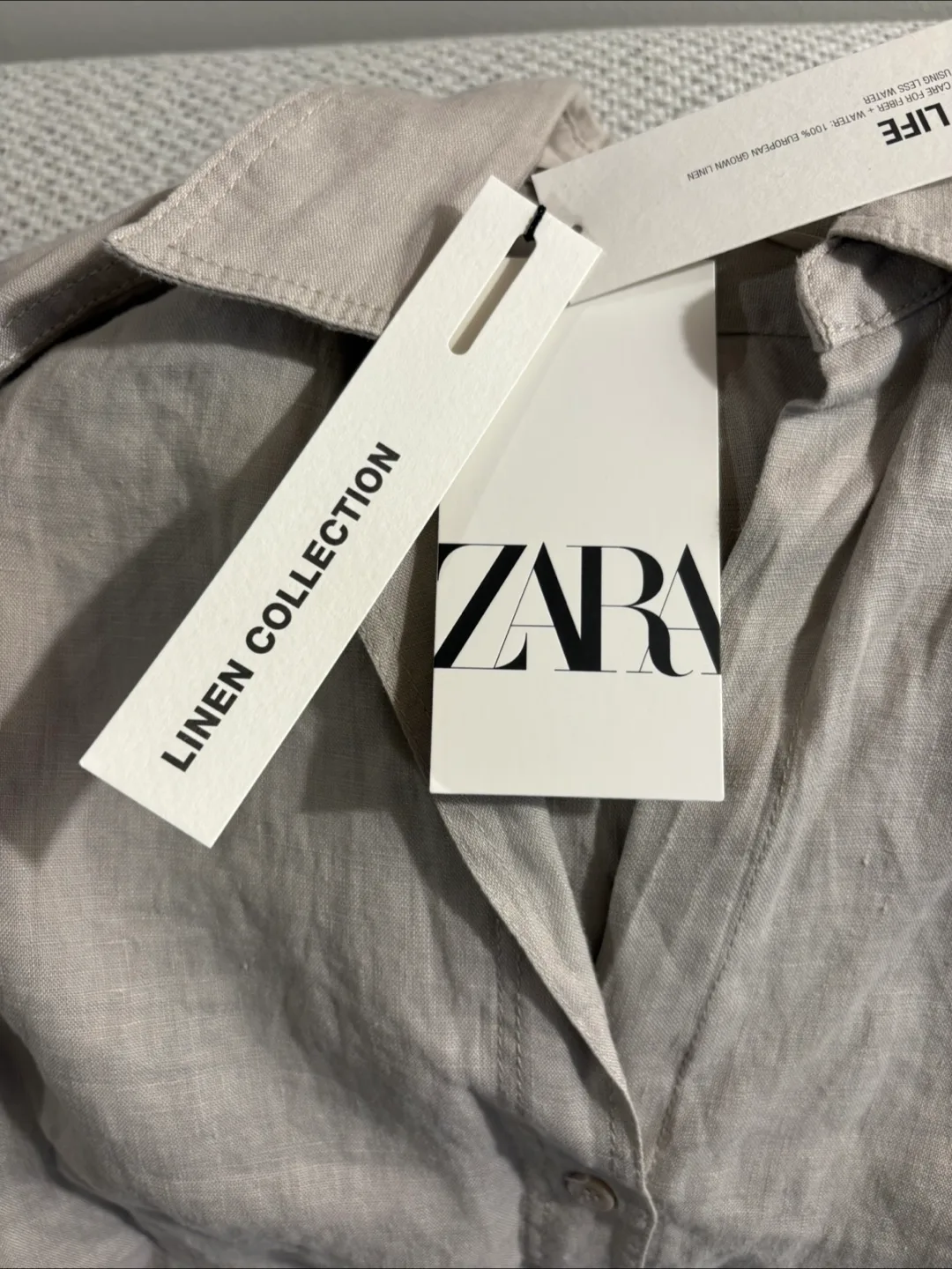 NEW WITH TAGS - Zara Linen Collection Shirt - Size XS oversized thumbnail