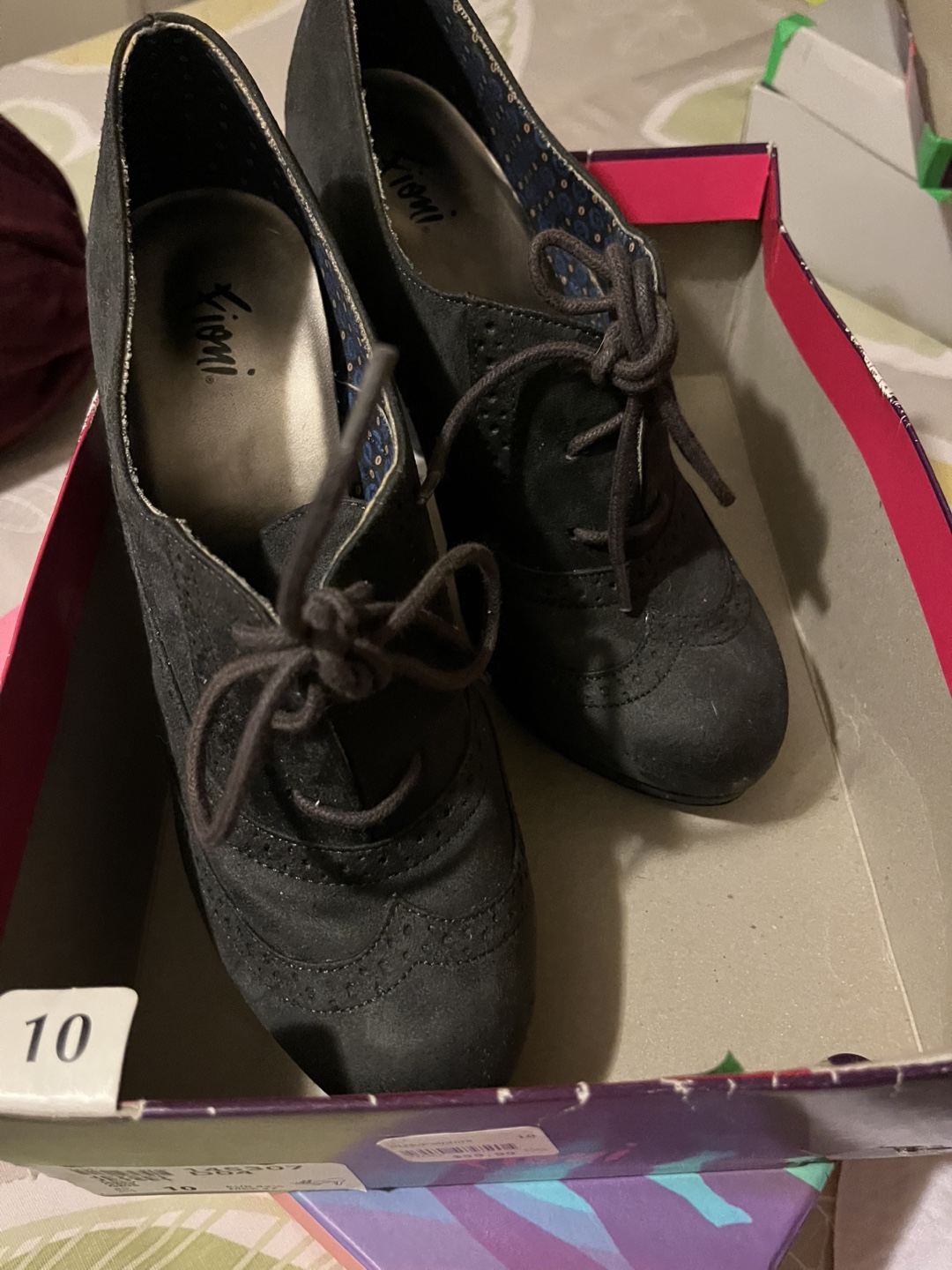 Kiomi Black Heeled Oxford Shoes - Size 10 - photo 2
