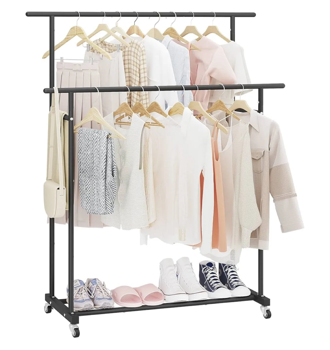 Double Rod Clothing Rack - Black thumbnail