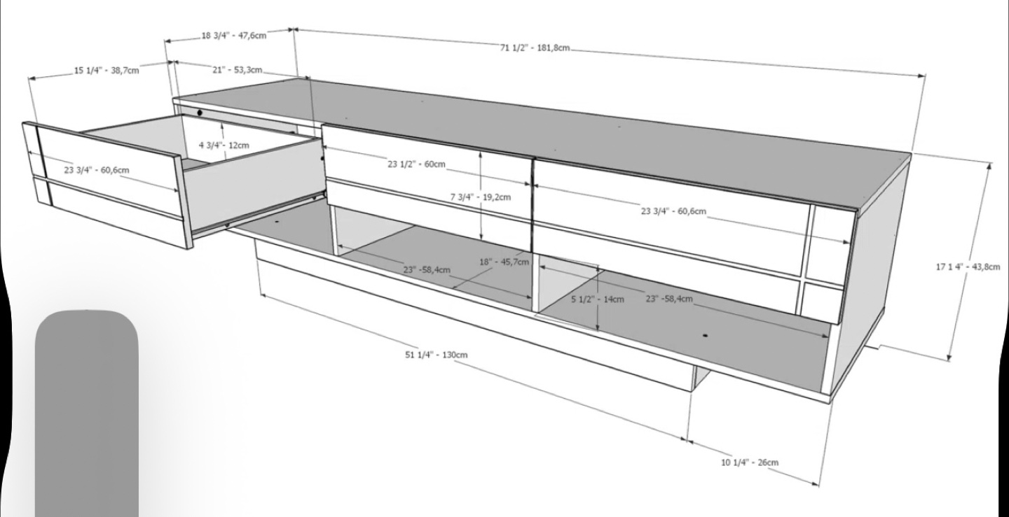 Tv stand Black Media Console - photo 3