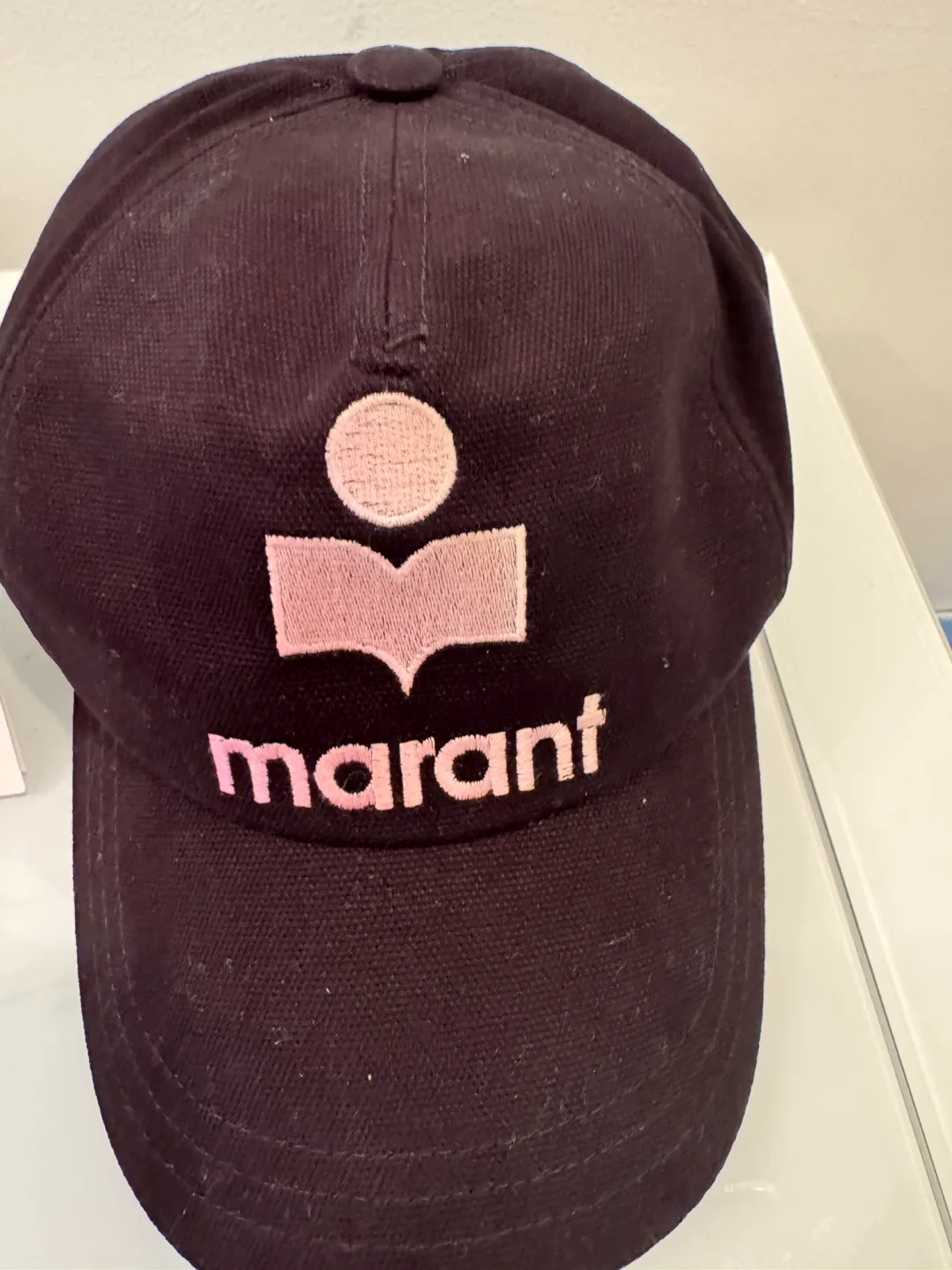 ISABEL MARANT BLACK AND PINK CASQUETTE TYRON LOGO ADJUSTABLE HAT image indicator(3)