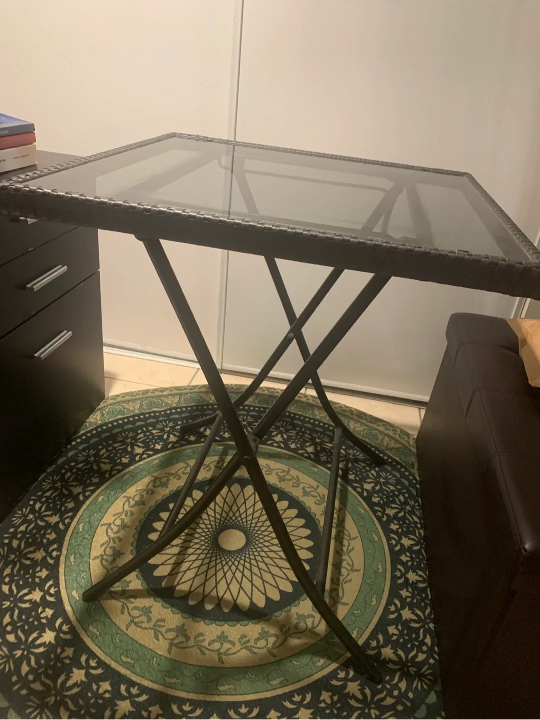 Glass Top Folding Side Table thumbnail