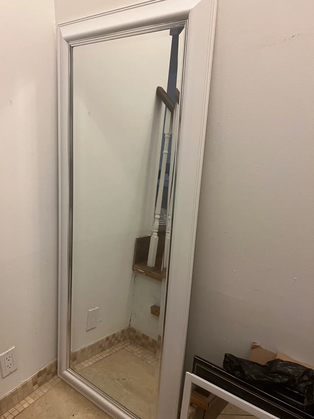 White Framed Full Length Mirror thumbnail