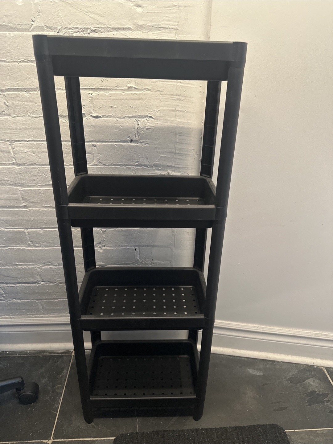 Black 4-Tier IKEA Plastic Shelf Unit