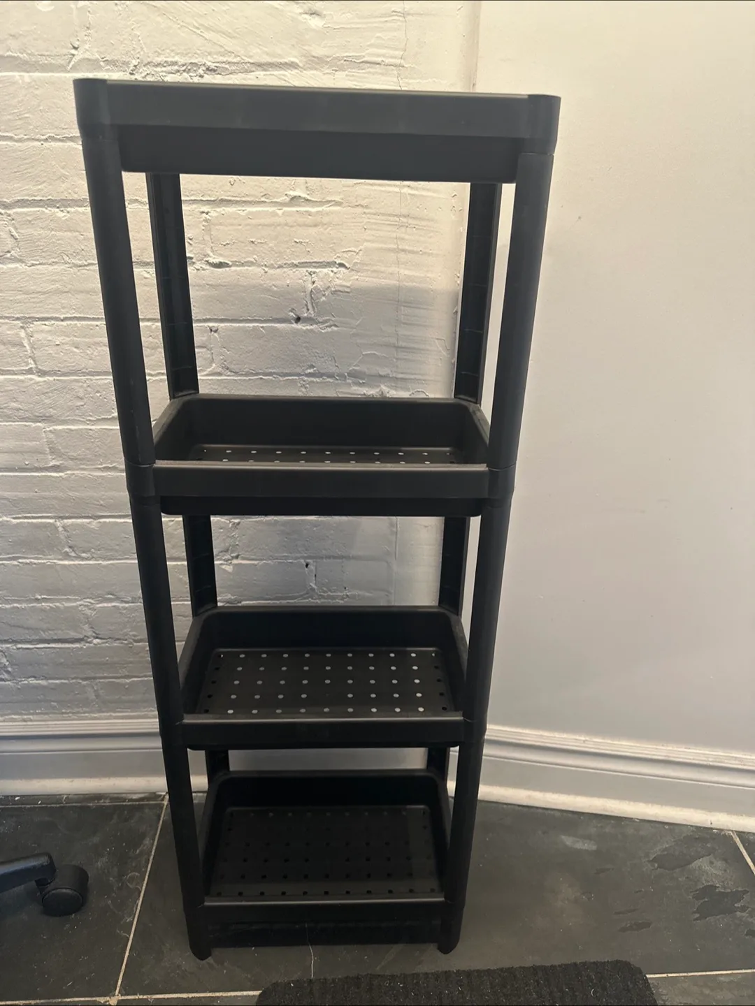 Black 4-Tier IKEA Plastic Shelf Unit thumbnail