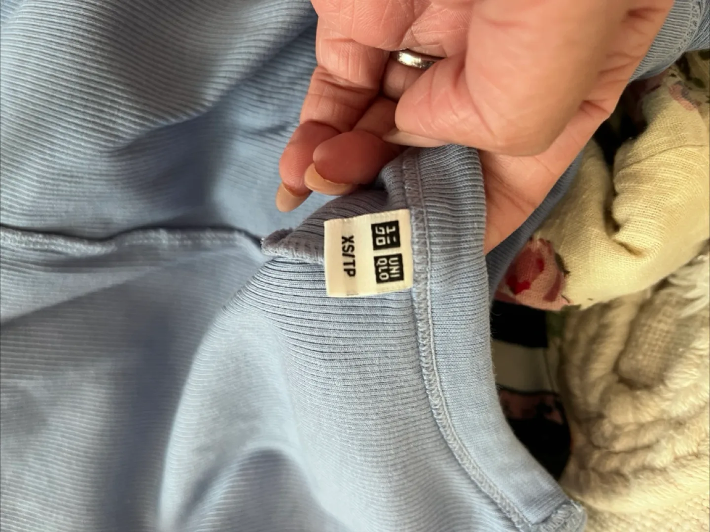 Uniqlo XS/TP Blue Ribbed Long Sleeve Dress image indicator(3)