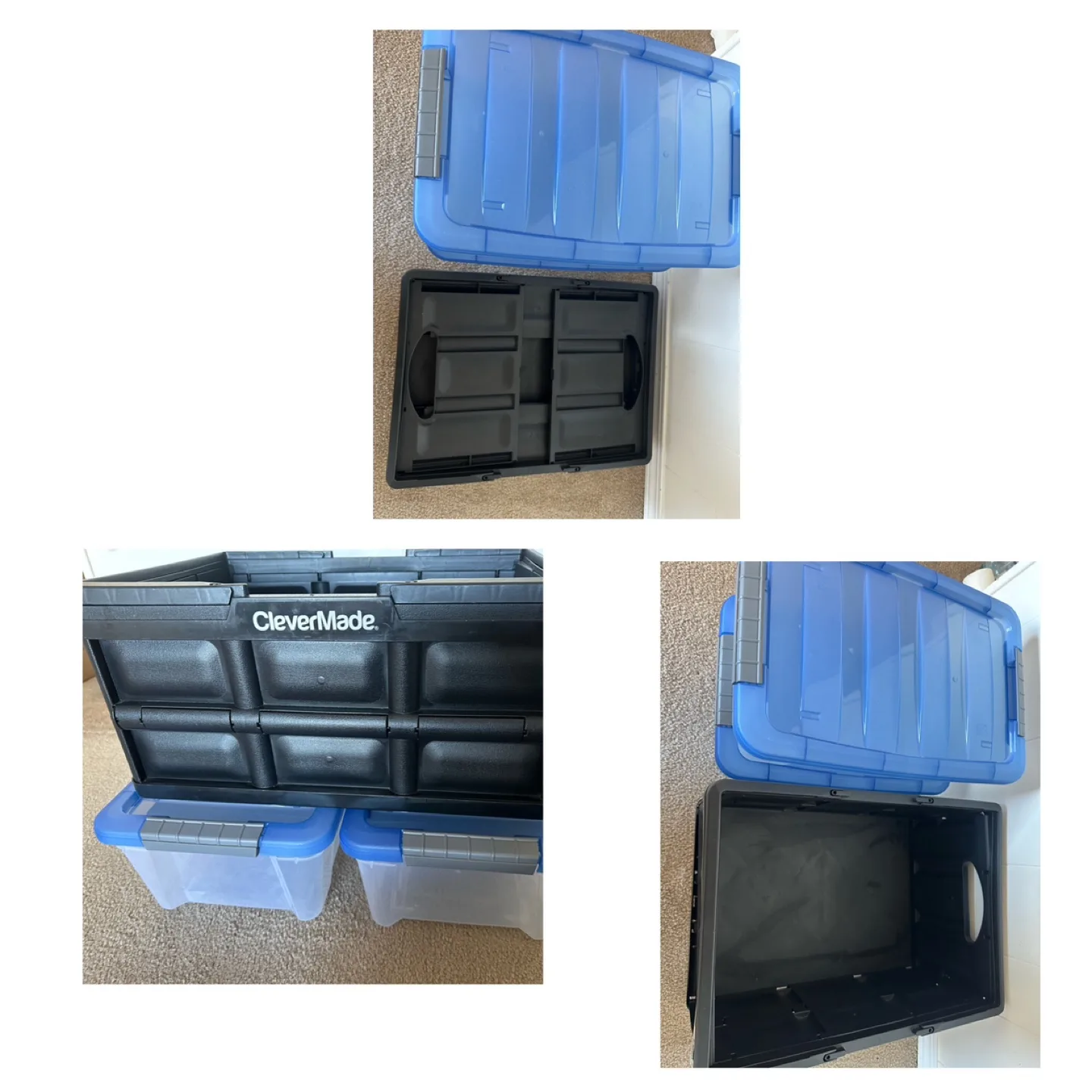 2 Storage Boxes with Lids and 1 Foldable thumbnail