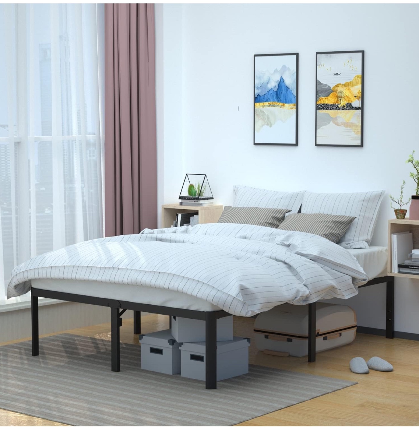 Queen Size Metal Bed Frame - 14 inch - photo 2
