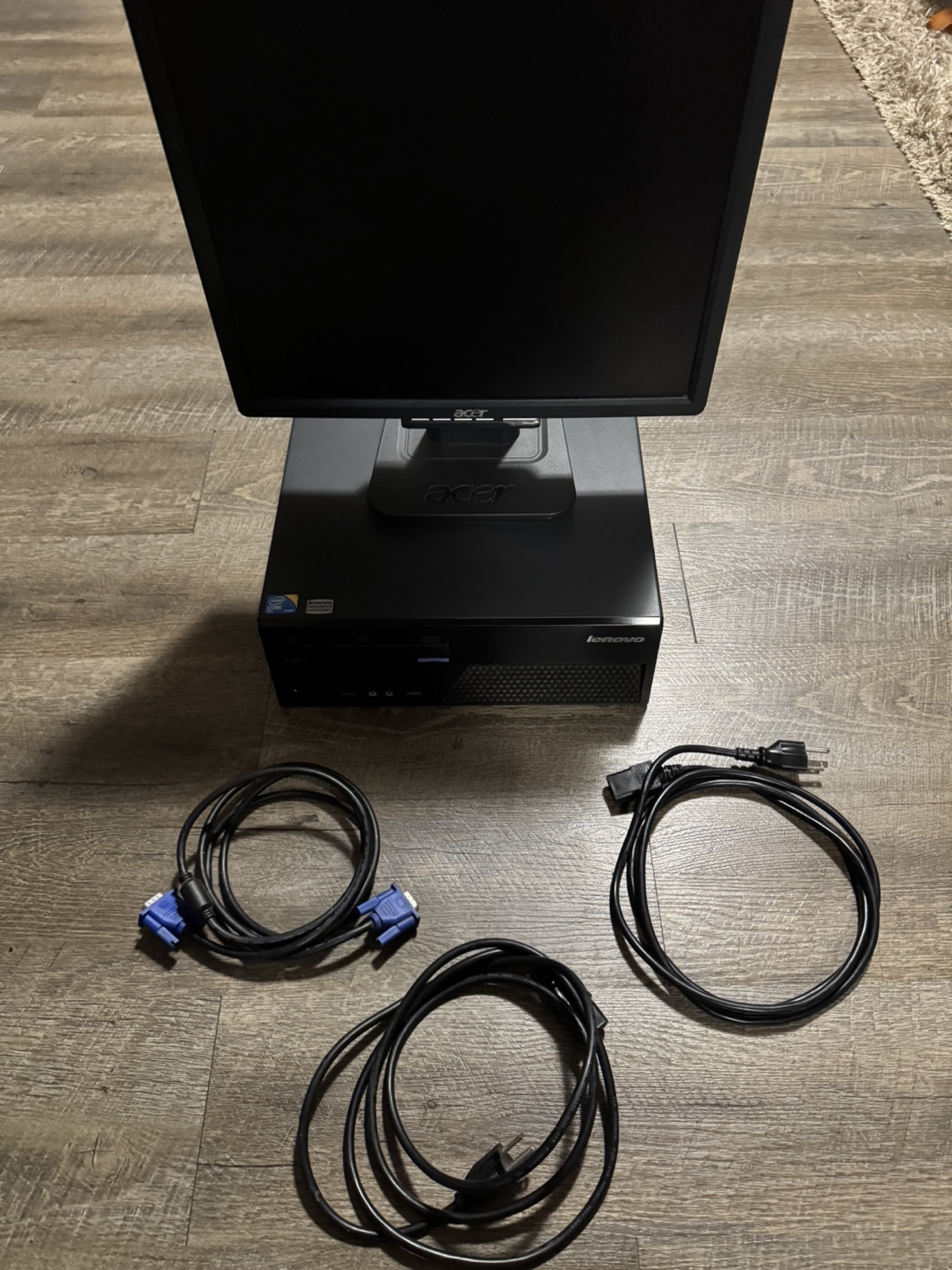 Lenovo ThinkCentre Desktop PC with Acer Monitor