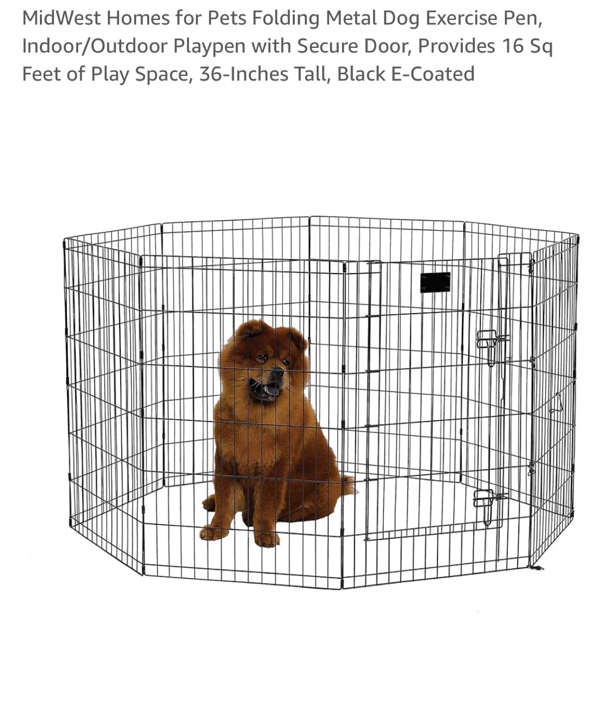 Folding Metal Dog Play Pen with Door